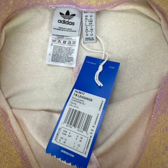 NWT ADIDAS Original 7/8 Legging Bliss Lilac/Almost Yellow Size Small - Picture 6 of 10